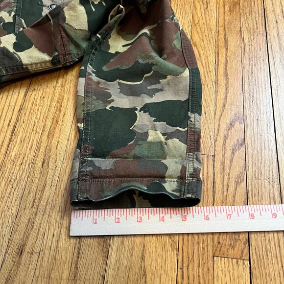 Anthropologie Pants Womens 25 Camo Linen Blend Cargo Pocket Green - Picture 12 of 12